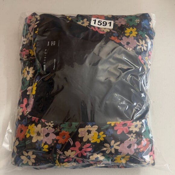 ASOS DESIGN Curve Plus Long Sleeve Black Floral Lined Mini Dress - Size 14 - Picture 9 of 9